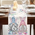 thumbnail image 3 of Table Runners 108 Inches Long Dress Scarves, Gnomes Easter Farmhouse Coffee/Dining/Kitchen Table Runner for Living Room, Colorful Spring Floral Weeping Eggs Retro Art 13x108 Inch, 3 of 9