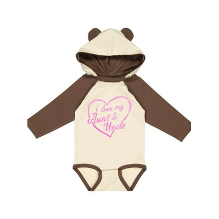 

Inktastic I Love My Aunt and Uncle in Pink Chalk Heart Gift Baby Boy or Baby Girl Long Sleeve Bodysuit