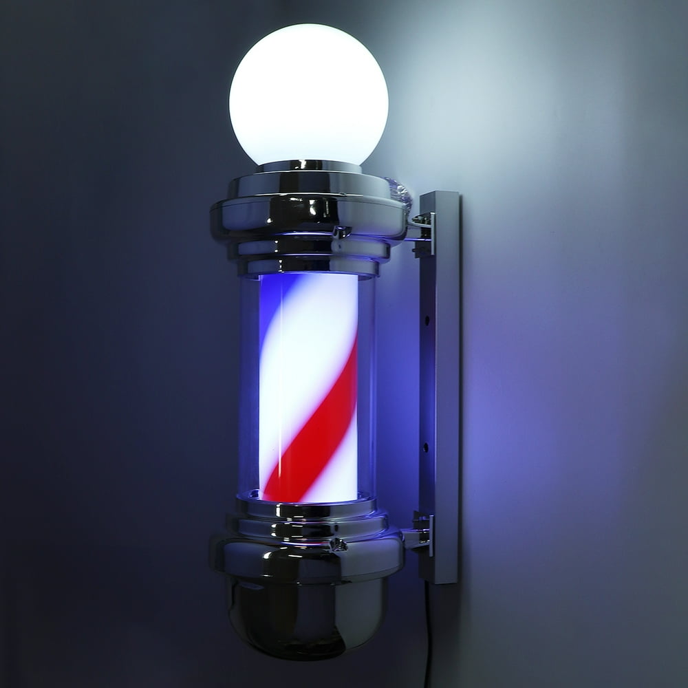 23" LED Wall Mount Barber Shop Signs Rotating Pole Light Red Blue White