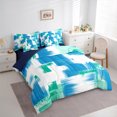 thumbnail image 3 of Manfei Modern Abstract Art 7-Piece Bedding Comforter Set,Oil Painting King Bedding Sets,Blue White Green Bed Sheets For Girls,Breathable Home Decor Reversible, 3 of 8