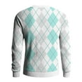 thumbnail image 6 of Havenx Sweaters for Men Crewneck Plaid Pullover Sweater Long Sleeve Ribbed Knit Dress Sweater Thermal Business Casual Lightweight Shirt,Light Blue M, 6 of 6
