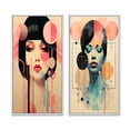 thumbnail image 2 of Designart "Timeless Beauty in Vintage Portrait I" Woman Avant-Garde Framed Wall Art Set Of 2 - Glam Pink Framed Canvas Set For Living Room Decor, 2 of 6