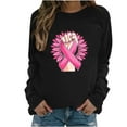 thumbnail image 3 of Jinhomg Womens Cute Breast Cancer Sweatshirt Comfy Long Sleeve Pink Ribbon Print Tops Casual Loose Fall Winter Pullovers Summer Saving Black L, 3 of 5