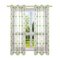 thumbnail image 7 of Yayeee Window Curtains Light Filtering 63"x42" Grommet Panel Pair Home Living Room Decor, Retro Yellow Stars, 7 of 7