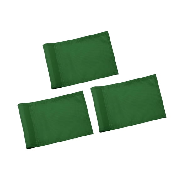 KINGTOP Golf Flag 8x6 Inch - Plain Green, 420D Nylon, Tube Inserted - Mini Practice Putting Green Flags for Yard, 3-Pack