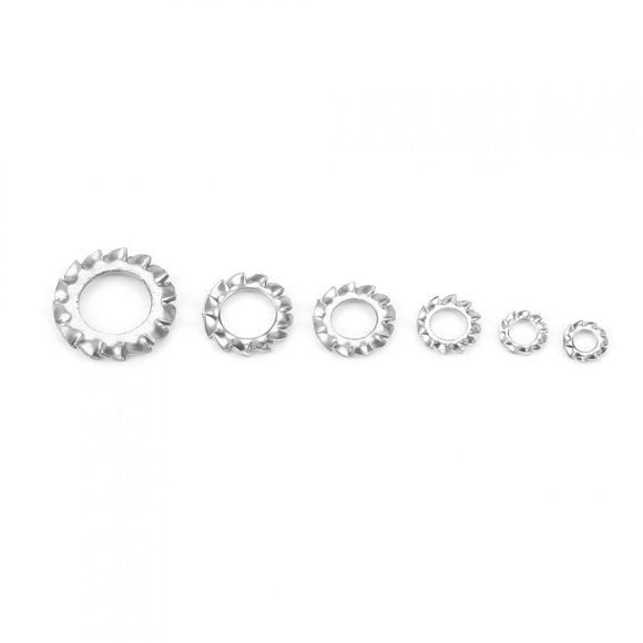 External Toothed Washer, Serrated Washer 300pcs Tooth Lock Washers 304 Stainless Steel Serrated Lock Washer External Toothed Tooth Lock Washers