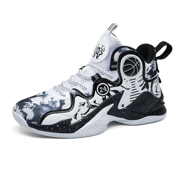Bolognifi Men's High - Top Basketball Shoes with Unique Pattern Design, Lightweight and Durable for Sports
