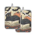 thumbnail image 7 of Yayeee Pot Holders Kitchen Heat Resistant with Pocket 7"x9.8" Cotton Oven Cooking Hot Pads, Black Halloween Cat, 7 of 7