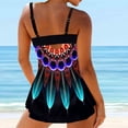 thumbnail image 4 of Traje de Baño de Dos Piezas para Mujeres Impresión Strappy Back Set con Estilo Traje de Baño, Tops de Bikini Vintage Y Pantalones Cortos Modestos, 4 of 4