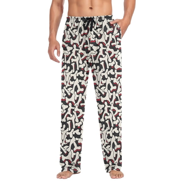 joogoo Men's Pajama Pants Bones Soft Long Sleep Lounge Pjs Bottoms L