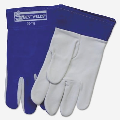 

Tig Welding Gloves Capeskin/Split Cowhide Large Blue/White| 1 Pair