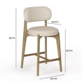 thumbnail image 3 of Pemberly Row Contemporary Cream Performance Vegan Leather Counter Stool, 3 of 6