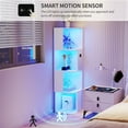 thumbnail image 6 of VKCC 54.6" Corner Display Shelf, 4-Tier Bookshelf with LED, Storage Cabinet for Bedroom Office, White, 6 of 12