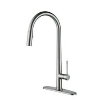 CASAINC Single Handle Kitchen Faucet with Pull Out Sprayer, Deck Mounted, Brushed Nickel