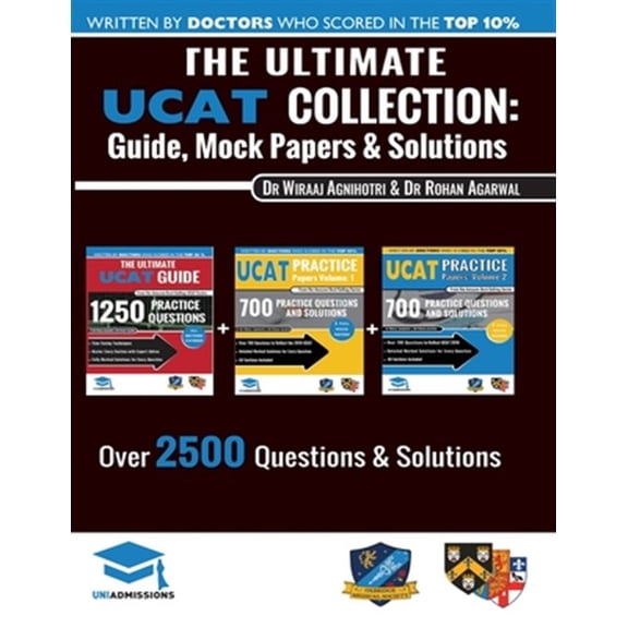 Pre-Owned The Ultimate UCAT Collection: 3 Books In One, 2,650 Practice Questions, Fully Worked Solutions, Includes 6 Mock Papers, 2019 Edition, UniAdmissions