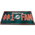 thumbnail image 1 of Miami Dolphins #1 Fan Metal License Plate, 1 of 1