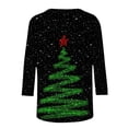 thumbnail image 5 of Women's Christmas Tops 3/4 Sleeve,Womens Christmas Tree Print Long Sleeve Shirts 3/4 Sleeve Tops Mid Length Tee Shirts Crewneck Casual T-Shirt Loose Blouse, 5 of 5
