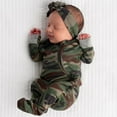 thumbnail image 3 of Newborn Baby Boys Girls Camouflage Footed Romper Jumpsuit Bodysuit Headband Outfit Set Clothes, 3 of 9