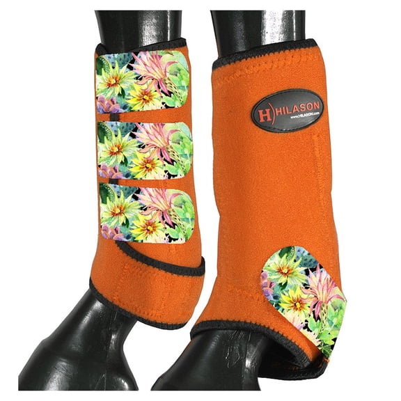HILASON L M S Horse Rear Hind Leg Sport Boots Printed Hind Rear Leg Boots