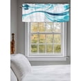 thumbnail image 3 of Marble Ripple Curtain Valances for Windows, Blue White Marble Lines Abstract Art Kitchen Valance Window Treatment, Light Filtering Block Curtains for Bathroom/Bedroom/Living Room 60'' x 18'', 3 of 9
