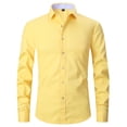 thumbnail image 4 of TANSILING Men's French Cuff Shirt Formal Pleated Long Sleeve Dress Shirt with Cufflinks, 4 of 6