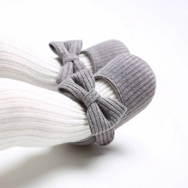 Puntoco Sandalias De Verano Para Bebés,(6-12 Meses) Verano Nuevo Bebé Lindo Arco De Punto Zapatos De Tela De Lana Zapatos Antideslizantes Para Bebés Zapatos Para Bebés Gris 12