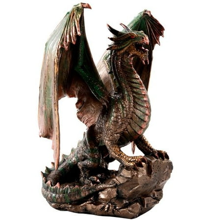 UPC 726549115448 product image for Bronzite Dragon Standing on Rock Statue Collectible Figurine 9 Inch | upcitemdb.com
