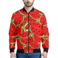 thumbnail image 5 of Spring Autumn Zipper Coat Tropical Fruits Pattern Bomber Jackets Harajuku Fashion Watermelon 3D Print Long Sleeve Flight Jacket Deng, 5 of 5