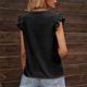thumbnail image 2 of Tops sin mangas con volantes para mujer, colores puros, camisetas casuales con cuello en V para citas y compras, 2 of 5