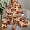 thumbnail image 6 of Lsque Thanksgiving Sketch Turkey Pattern Long Sleeve Pajama Set for Women - Soft 2-Piece Sleepwear and Loungewear Set with Pockets, Comfy Nightwear-Large, 6 of 7