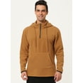thumbnail image 2 of Unique Bargains Big & Tall Men's Fleece Drawstring Hooded Sweatshirt Zip Pullover, 2 of 5