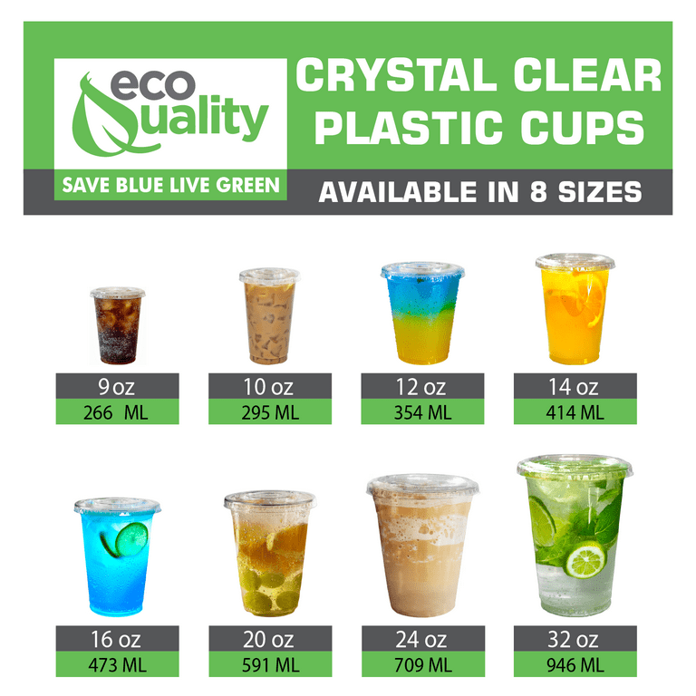 DHG PROFESSIONAL 9 oz Plastic Cups, Cocktail Bar Cups with Bar Straws,  Clear Plastic Party Cups (50 Pack without Straws)