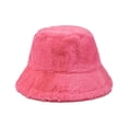 thumbnail image 4 of CYSFASHION Bucket Hat For Women Soft Faux Fur Wide Brim Fuzzy Winter Fashion Fleece Women's Hats & Caps Pink, 4 of 6