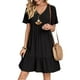 thumbnail image 1 of Vestido Gchanao casual de verano con cuello en V y manga corta para mujer, 1 of 3