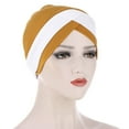 thumbnail image 3 of Women Splicing Model Hat Beading Hat Muslim Ruffle Cancer Chemo Hat Wrap Cap, 3 of 3