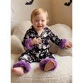 thumbnail image 5 of RUINIXCW Newborn Baby Girl Silk Stain Halloween Pajamas One Piece Romper Infant Girl Fall Winter PJS Sleepwear Ghost Button Down Long Sleeve Jumpsuit, 5 of 10
