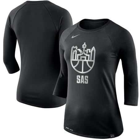 - San Antonio Spurs Nike Women's Cityscape 3/4-Length Sleeve T-Shirt - Black