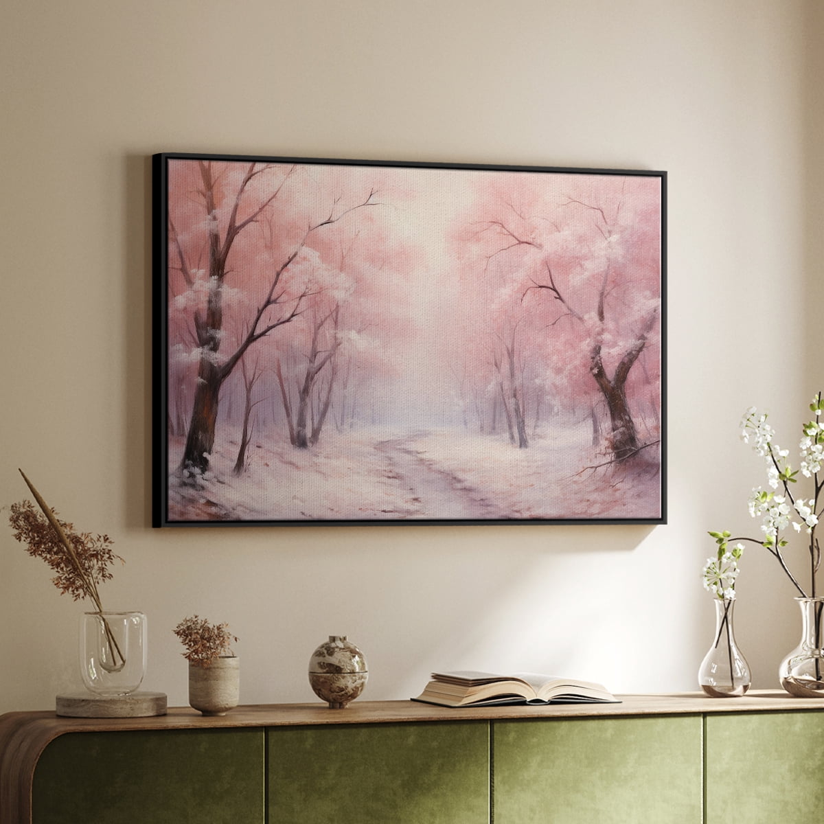 Vintage Landscape-CXCVI By Wexford Home Framed in Black Wood Gallery Wrapped Canvas 27 in. x 41 in.