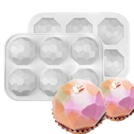 

Promotion!Silicone Soap Molds Diamond Sphere Bakeware Mousse Cake Decorating Tools Pudding Jelly Chocolate Fondant Mould Baking Mould