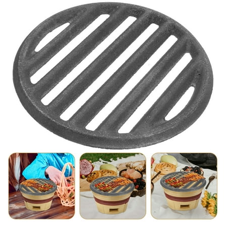 LULULION Black Cast Iron Fire Grate for Outdoor Grill with Heat Distribution
