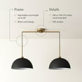 thumbnail image 3 of Nathan James Percy Modern 2-Light Pendant Island Light Fixture, Hanging Lights with Metal Shade and Adjustable Cord, For Kitchen, Living Room, Black/Vintage Brass, 3 of 4