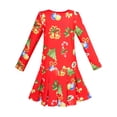 thumbnail image 3 of Girls Dress Red Christmas Tree X-mas Jingle Bell Holiday 8, 3 of 7
