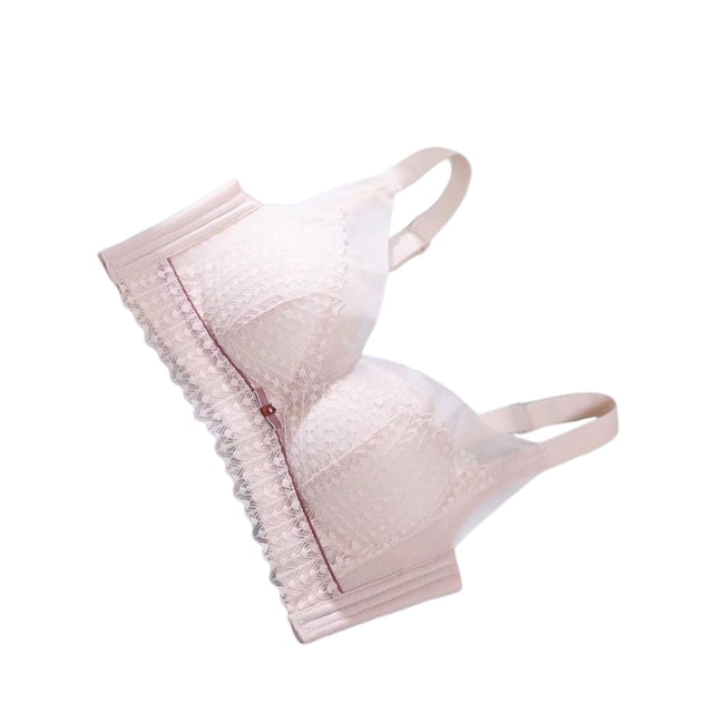 Sujetadores de encaje de moda Minnieouse para mujer Ropa interior Bralette cómoda Rosa 34/75A