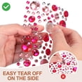 thumbnail image 3 of Uxcell Self-Adhesive Rhinestone Stickers, Face Stones Jewel Stickers Crystal Circle Embellishment Sheet Pink/Red, 3 of 7