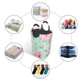 thumbnail image 5 of YFYANG 50L Foldable Laundry Hamper, Waterproof Oxford Fabric Green Vintage Watercolor Flower Laundry Bag Laundry Baskets, 5 of 6