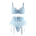thumbnail image 2 of Gibobby Lencería sexy para mujer, camisón de encaje con camisola de encaje para mujer lencería(Azul, XG), 2 of 5