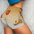 thumbnail image 4 of Xecao Christmas Snowman Gift Print Workout Shorts for Women Soft Smooth Gym Yoga Scrunch Active Tennis Workout Running Shorts, 4 of 9