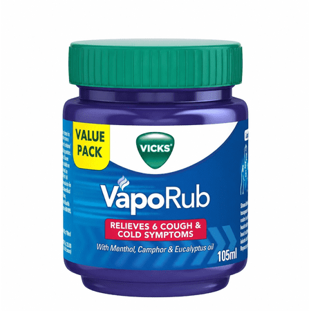Vicks VapoRub Medicated Topical Ointment for Cough and Cold Symptoms, Value Pack, 105mL