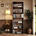 thumbnail image 6 of 71" Tall 6-Tier Bookshelf, Large Open Storage Bookcase, Freestanding Display Shelf for Living Room, Bedroom or Home Office, Brown, 6 of 9