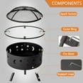 thumbnail image 4 of 30" Garden Fire Pit for Patio, HexShaped Steel Fire Pit with Flame-Retardant Lid, Outdoor Metal Fire Pit with Poker, Multifunctional Heater/Grill/Ice Pit for Backyard Patio Garden BBQ Grill, S1775, 4 of 11